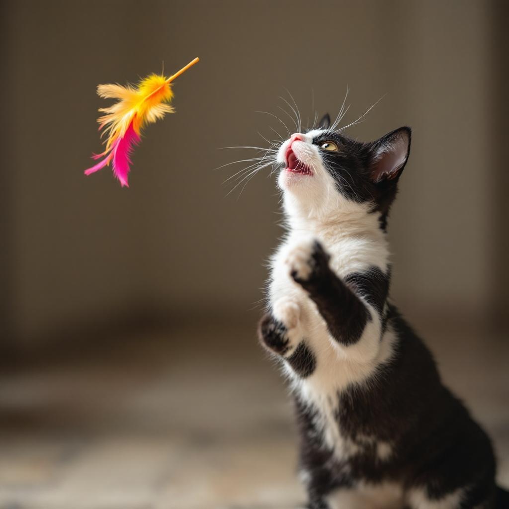 This gentle giant goes wild for feathers!