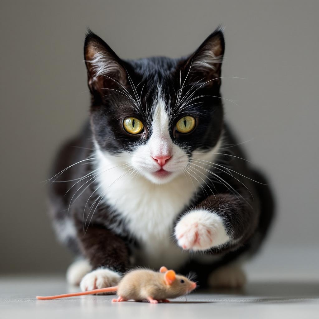 Playing fetch with his favorite mouse
