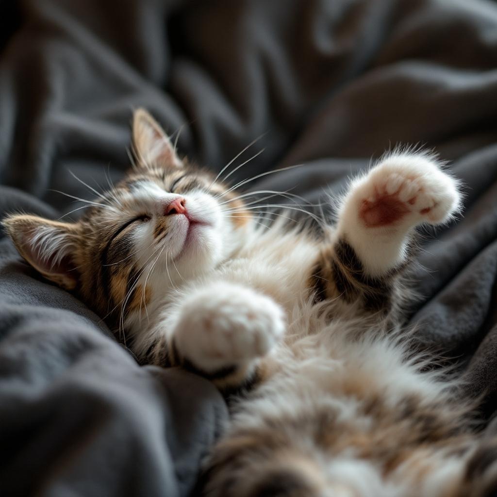 Completely tuckered out, belly to the sky